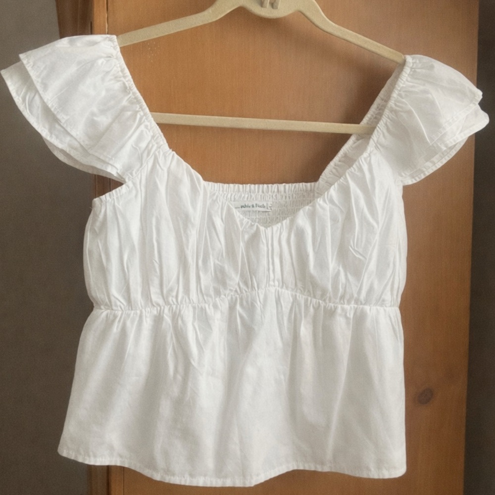 A&F White Short Sleeve Top